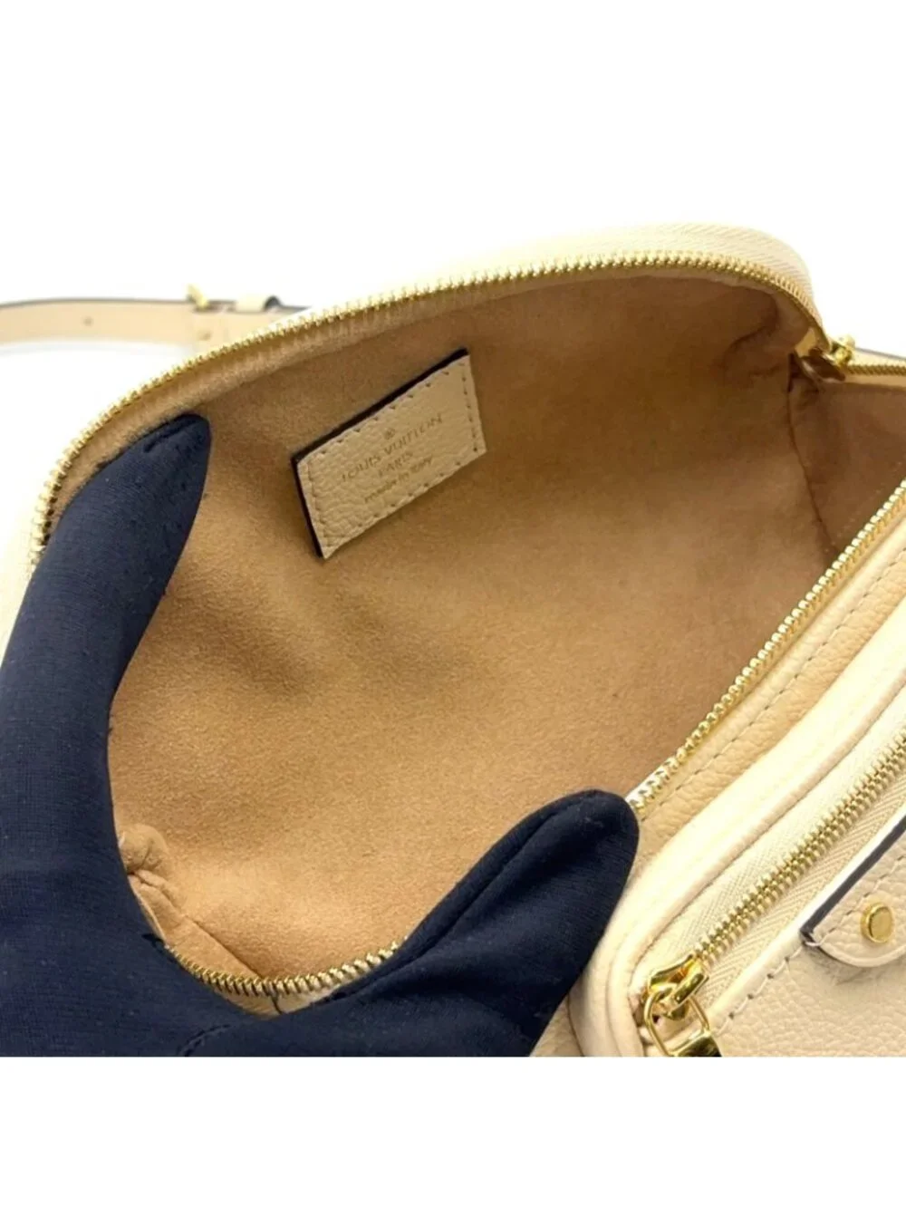 Louis Vuitton Mini Bum Monogram Empreinte Leather Ivory Belt Bag Gold